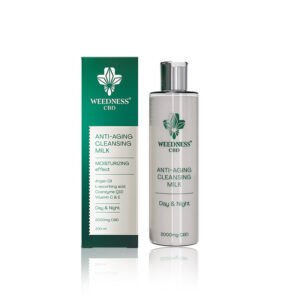 Leche desmaquillante anti-edad 24h con 2000mg CBD 200ml WEEDNESS